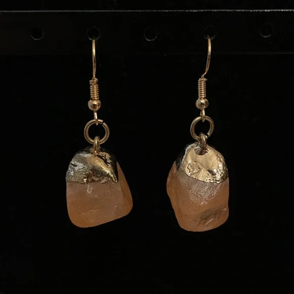 peach nugget stone earrings - Picture 2 of 2